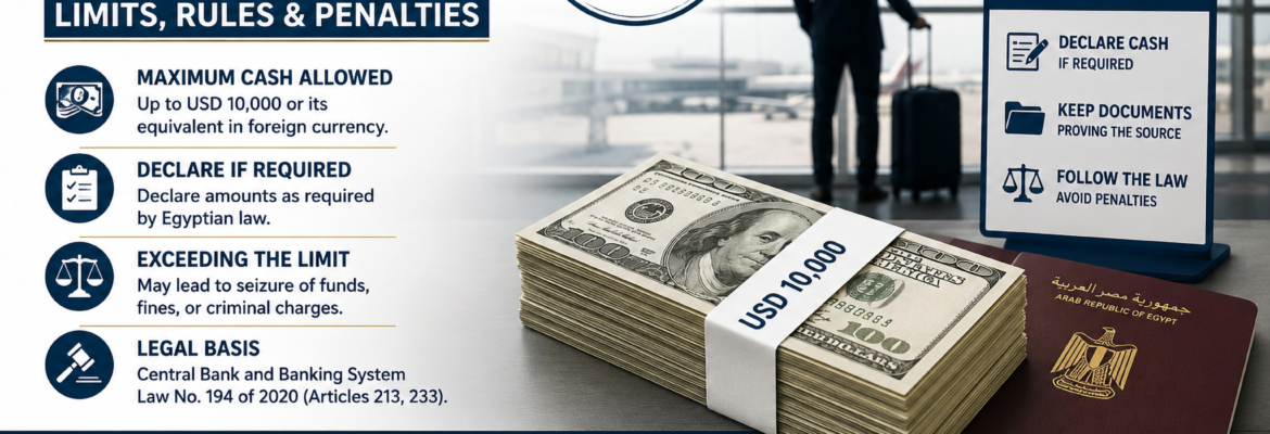 Maximum cash allowed to leave Egypt – USD 10,000 limit, airport rules and penalties
