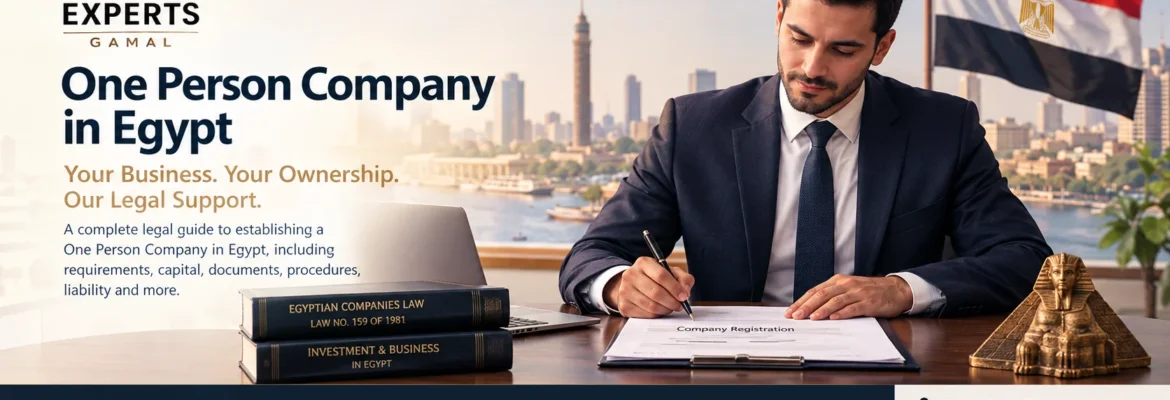 One Person Company in Egypt - Legal Registration Guide by Experts Gamal Law Firm